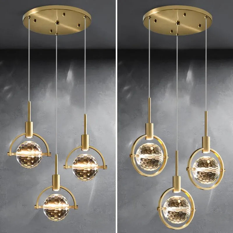 lampe nordique créative en cristal pour restaurant et bar - vue 3 sur 14