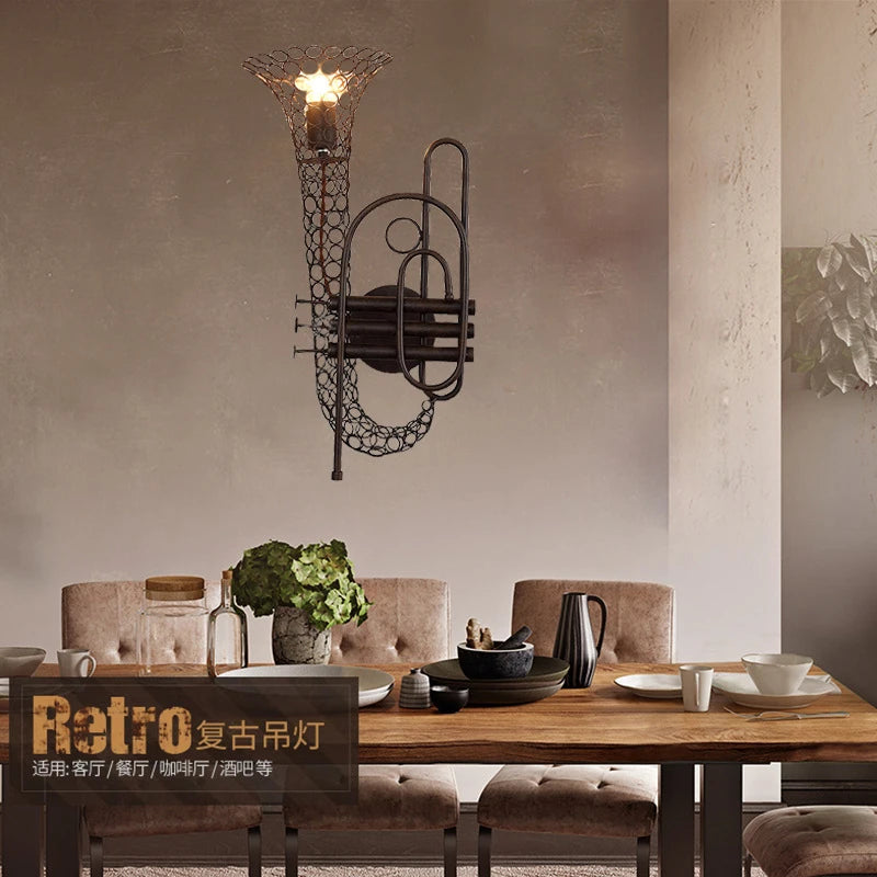 applique murale fontaine fer loft américain vintage restaurant - vue 3 sur 6