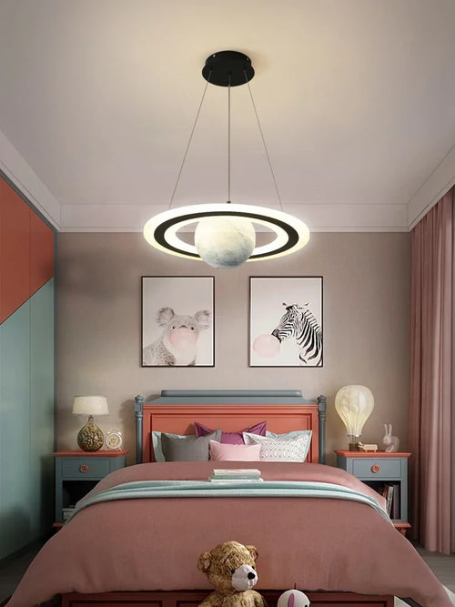 lustre nordique enfant led créatif dessin animé espace planète - vue 7 sur 10