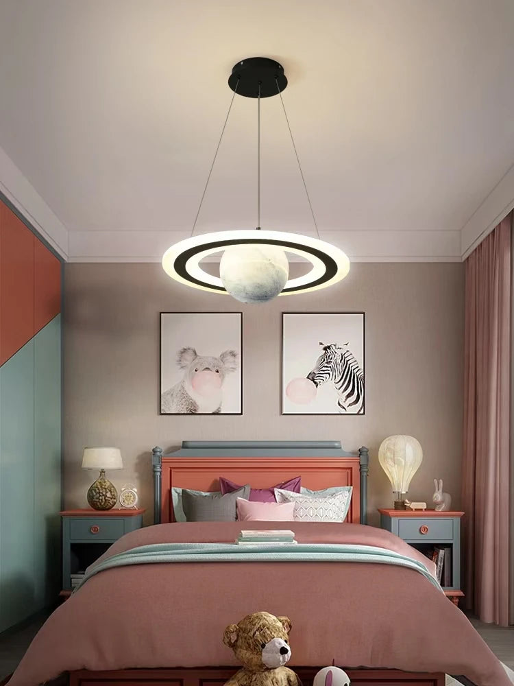 lustre nordique enfant led créatif dessin animé espace planète - vue 6 sur 10