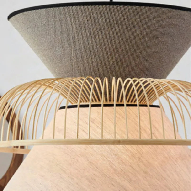 suspension en tissu japonais en bambou design moderne et minimaliste - vue 6 sur 12