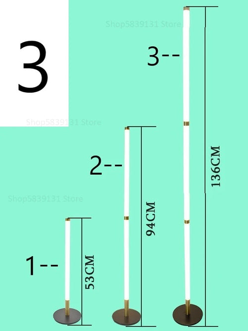lampadaire d'angle moderne démontable avec lumière sur pied - vue 10 sur 15