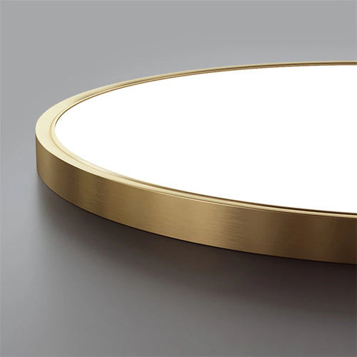 plafonnier led rond minimaliste en cuivre pour allée couloir - vue 4 sur 6