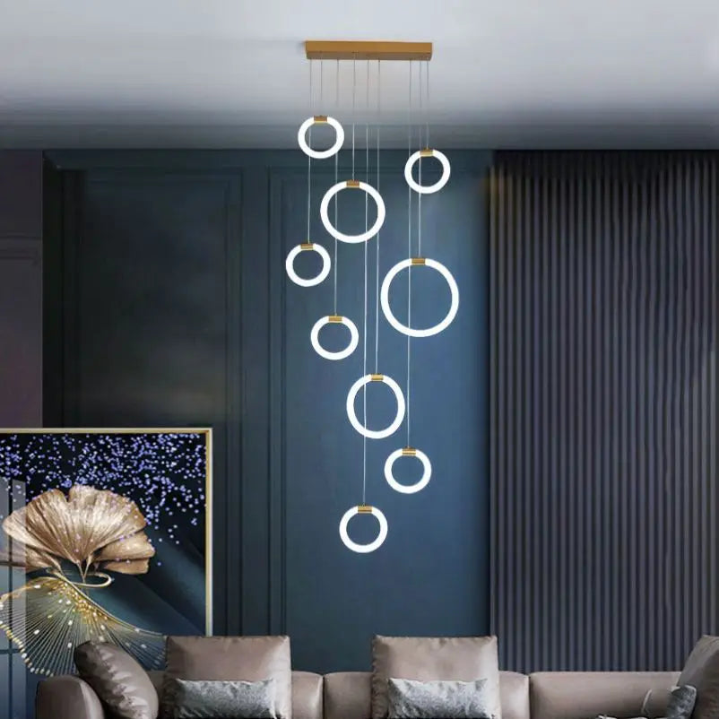 lustre à led moderne en acrylique pour décoration luxe - vue 2 sur 14