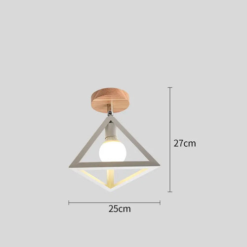 plafonnier led nordique moderne simple en fer triangle - vue 12 sur 18