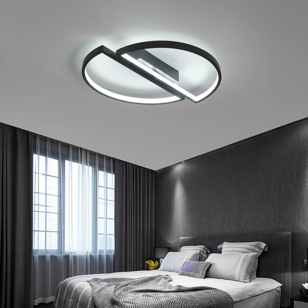 plafonnier moderne demi-cercle à leds pour décoration nordique - vue 4 sur 9