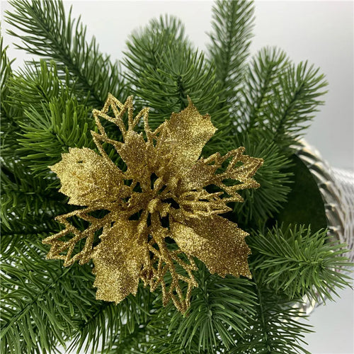 décoration suspendue fleur pailletée pour arbre de noël - vue 19 sur 34