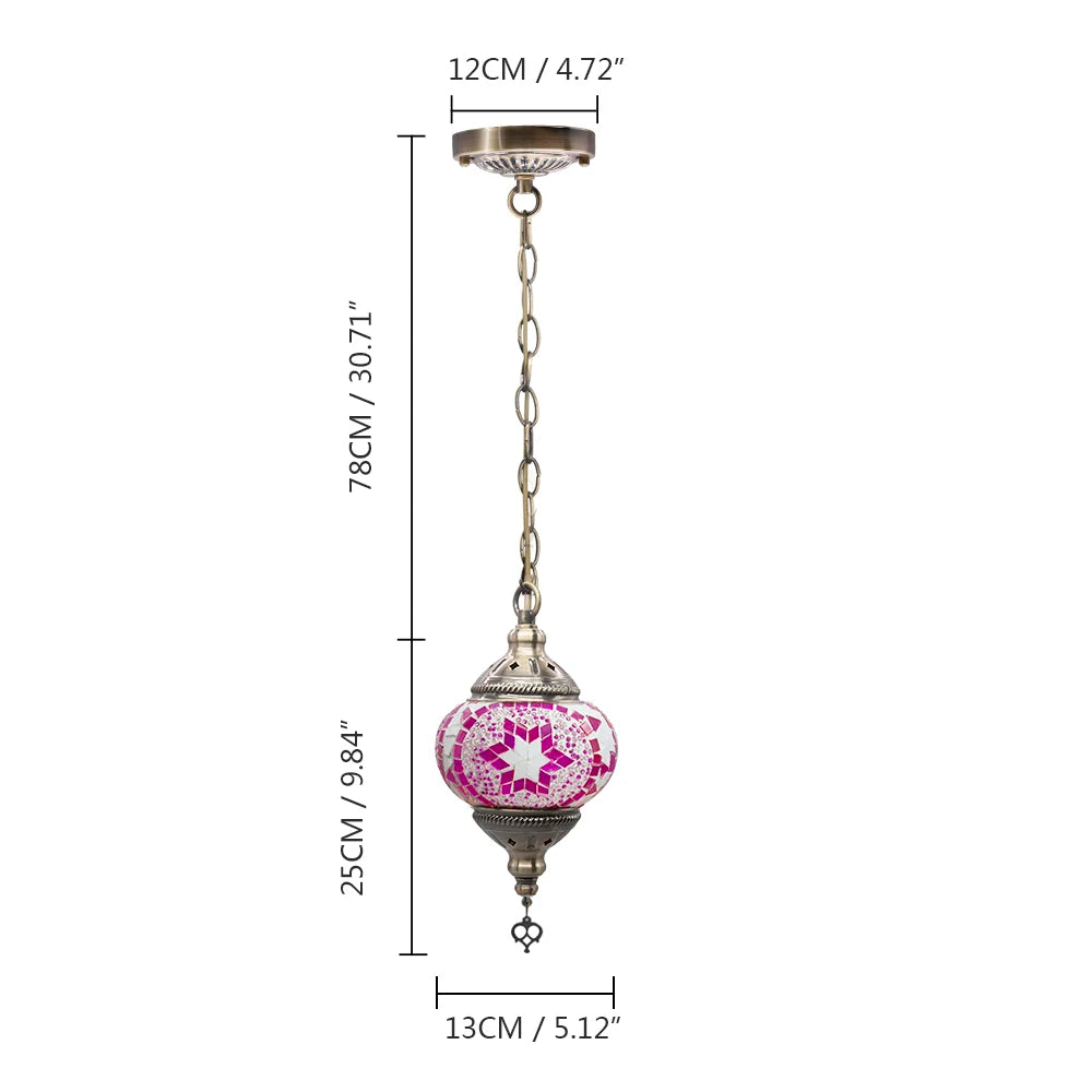 suspension turque en verre mosaïque artisanale décoration méditerranéenne - vue 21 sur 27