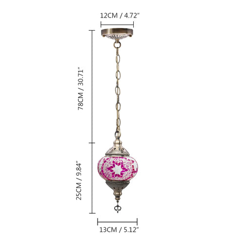 suspension turque en verre mosaïque artisanale décoration méditerranéenne - vue 21 sur 27
