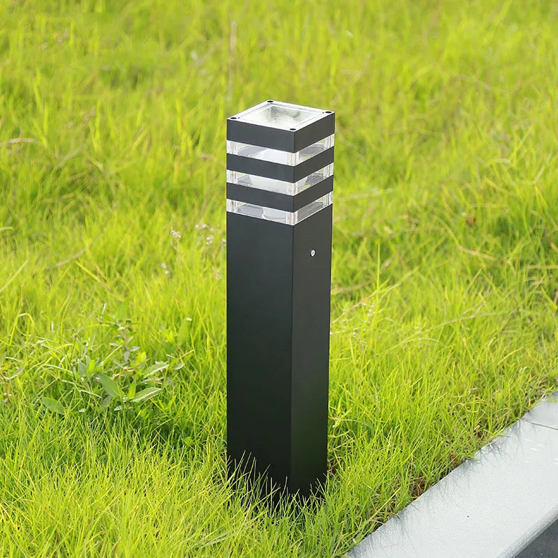 lampe extérieure carrée en aluminium led moderne pour jardin et parc - vue 7 sur 8