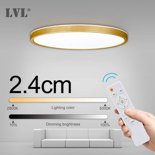 plafonnier led moderne télécommandé à intensité variable - vue 2 sur 14