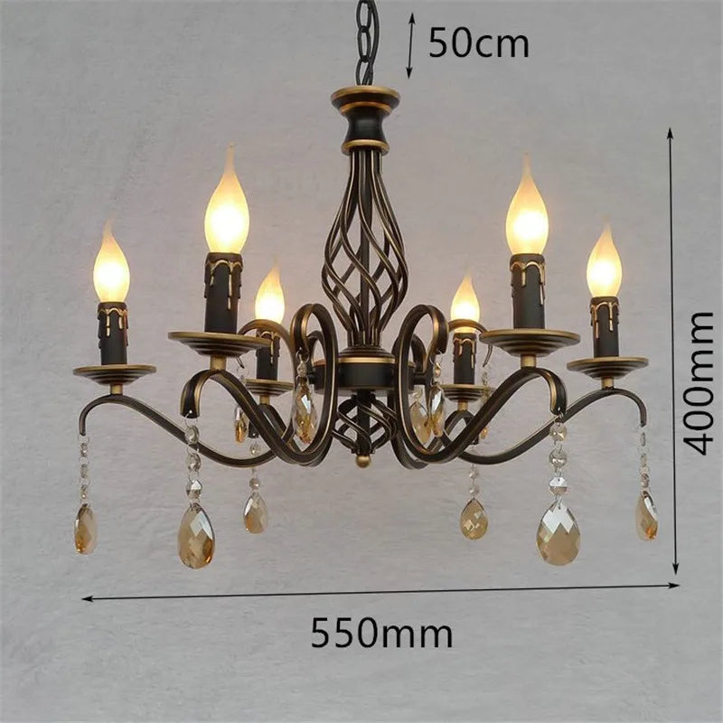 lustre en cristal vintage en fer forgé pour un éclairage rétro - vue 3 sur 4