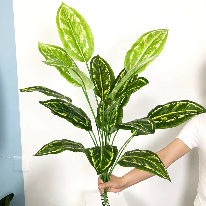 plantes artificielles strelitzia et monstera pour décoration tropicale - vue 8 sur 12