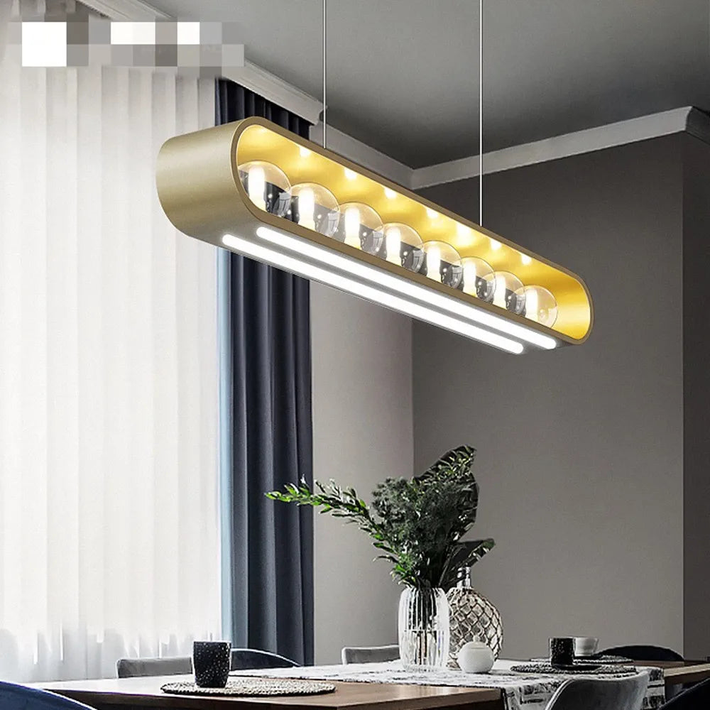 lustre design en verre transparent avec cordon réglable - vue 5 sur 12