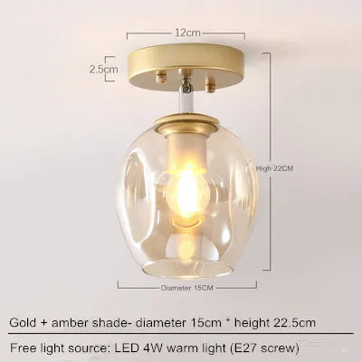 Nordic simple porch hall lamp entering the house, sun table lamp, modern simple corridor lamp, sky lantern, small ceiling lamp - vue 11 sur 11