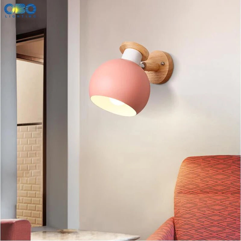applique murale moderne en fer et bois à led - vue 6 sur 17