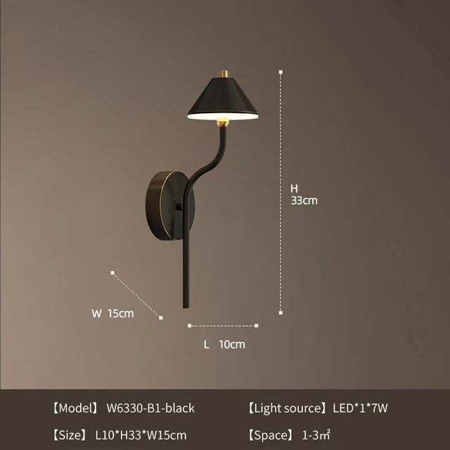 applique murale à led en forme de champignon en cuivre moderne - vue 8 sur 10