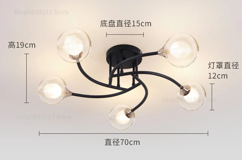 plafonniers modernes simples décoration nordique luminaire créatif - vue 12 sur 17