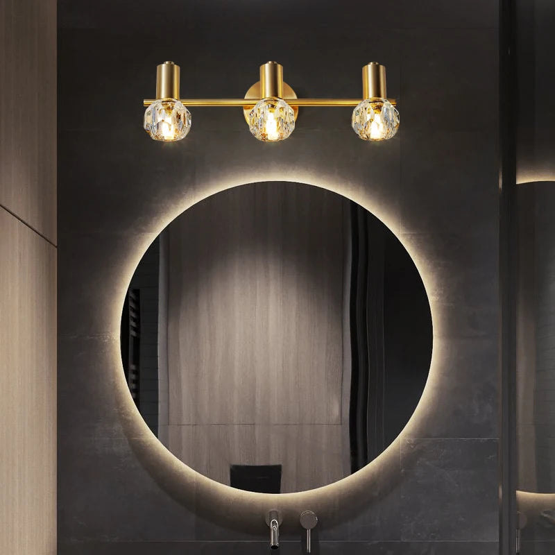 lampe frontale à led en cristal design moderne pour salle de bain - vue 5 sur 8