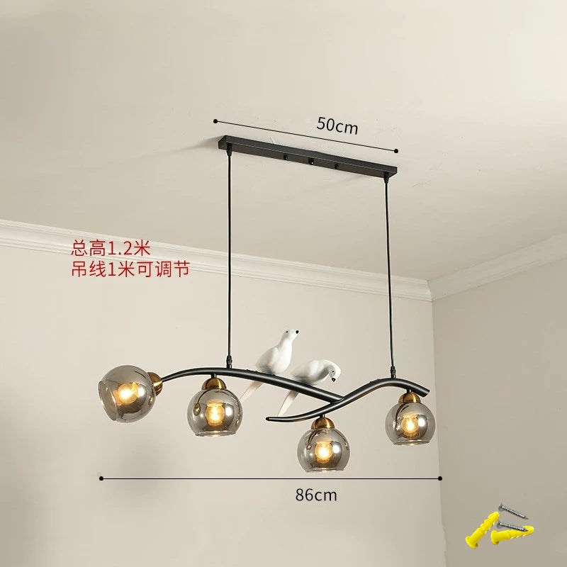 lustre moderne nordique en verre led pour restaurant bar - vue 11 sur 14