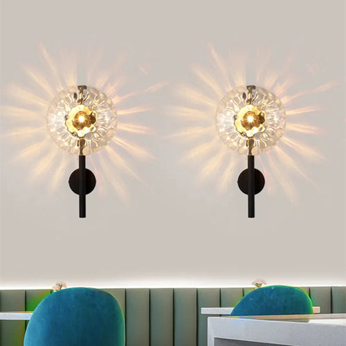 applique murale ceto design rétro en verre rond luxe intérieur - vue 3 sur 12