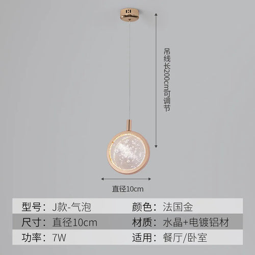 suspension LED en cristal doré au design nordique moderne - vue 18 sur 21
