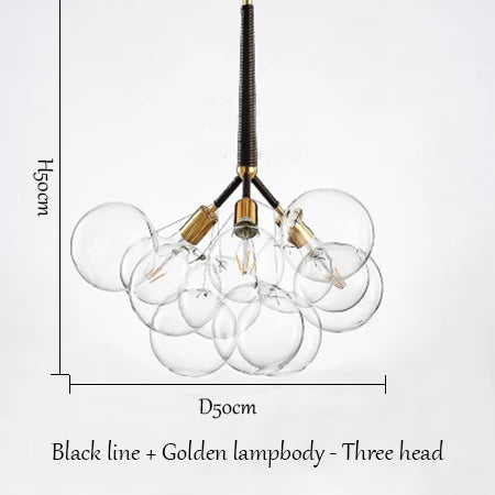 SANDYHA boule de verre bulle lustre haute qualité matériel lampadaire Art décoration de la maison LED lampe suspendue personnalité chambre E27 - vue 13 sur 18