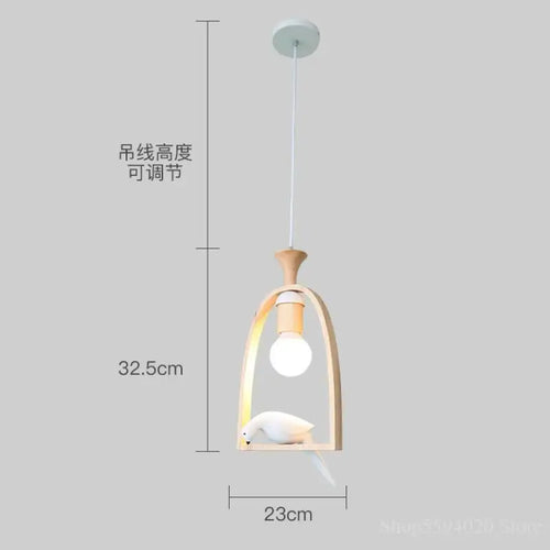 lustre en bois nordique pour oiseaux suspension romantique et chaleureuse - vue 7 sur 6