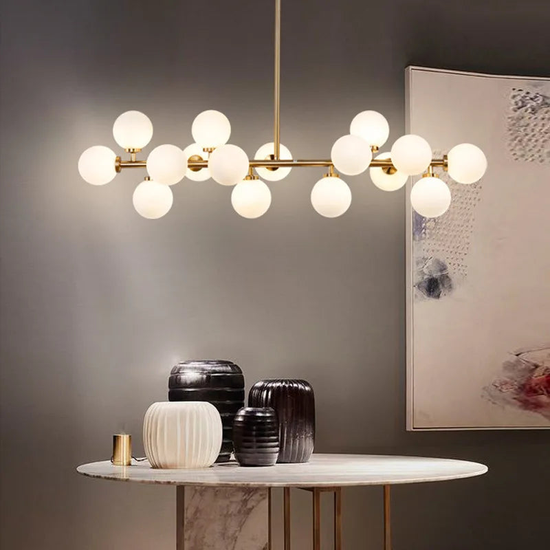 lampe design scandinave en verre laiteux avec support - vue 6 sur 10