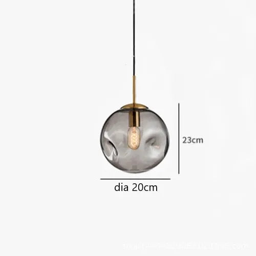 lampe suspendue design nordique boule de verre pour loft bar maison - vue 9 sur 9