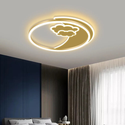 plafonnier rond en or avec télécommande pour intérieur - vue 5 sur 14