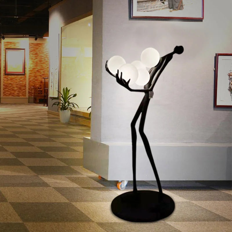 lampadaire postmoderne en résine et verre design élégant - vue 5 sur 9