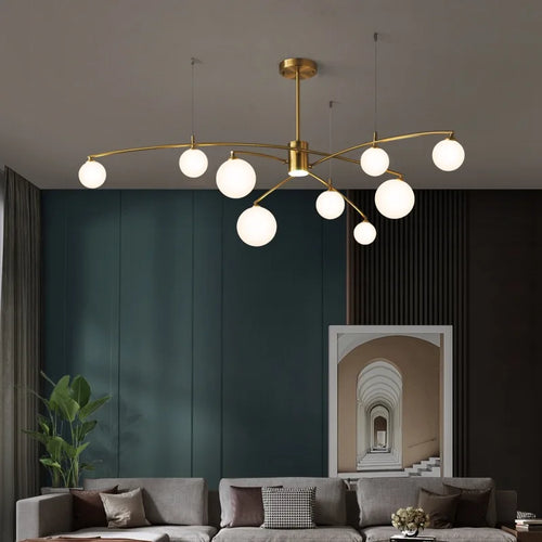 lustre design en métal et verre pour intérieur moderne - vue 3 sur 11