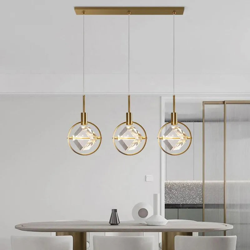 lampe nordique créative en cristal pour restaurant et bar - vue 4 sur 14