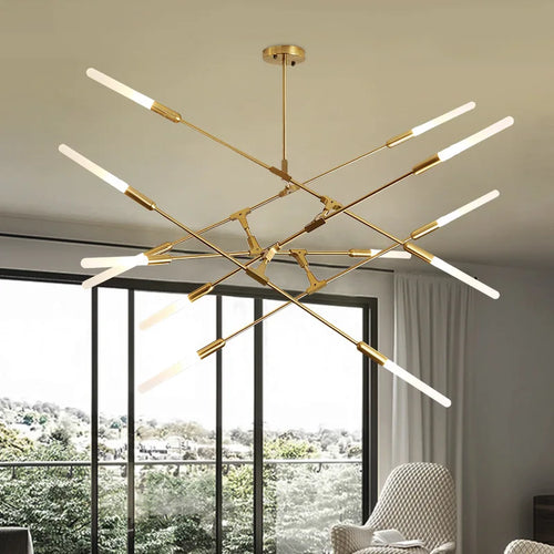 lustre design à plusieurs têtes en fer pour un éclairage moderne - vue 5 sur 6