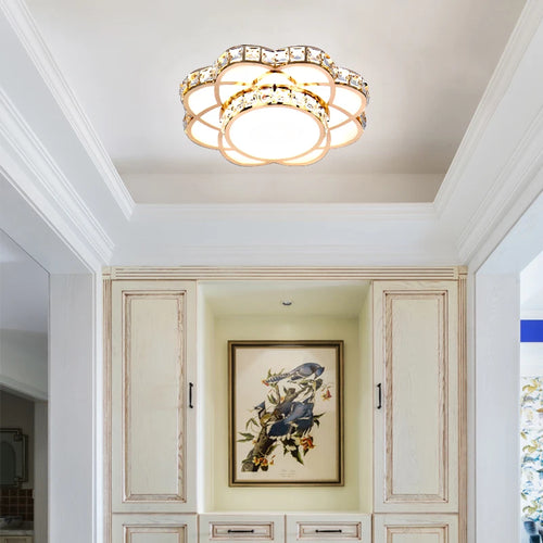 plafonnier led intelligent avec motif de fleur en cristal moderne - vue 5 sur 12