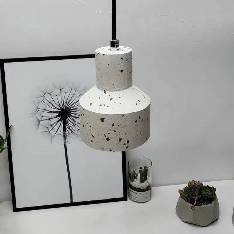 suspension moderne en terrazzo design nordique plusieurs couleurs led - vue 5 sur 28