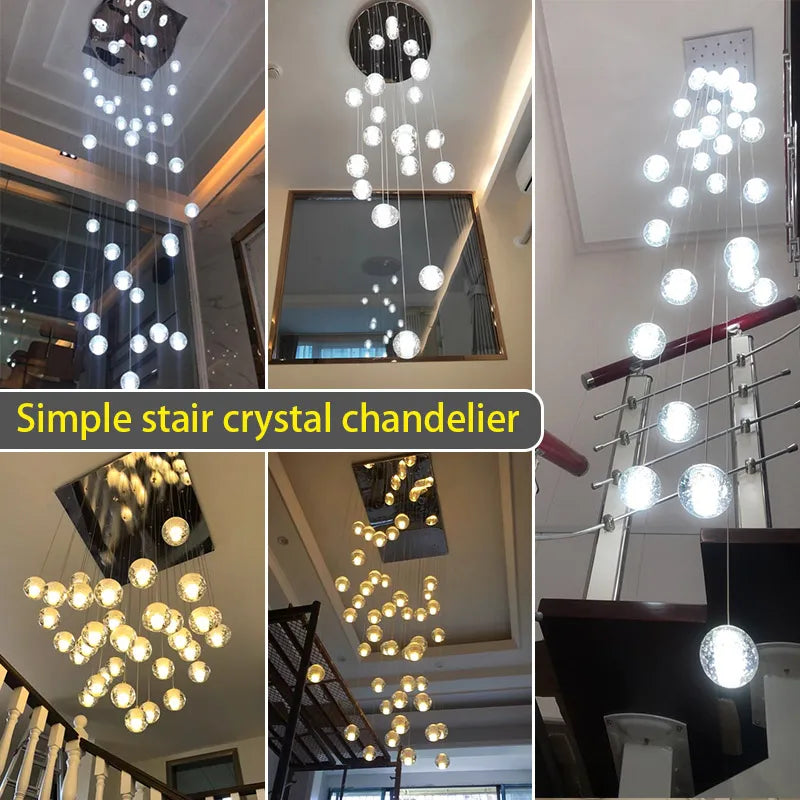 lustre long en cristal pour une ambiance moderne et élégante - vue 6 sur 17