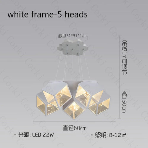 lustre à led design moderne luminaire géométrique intérieur dimmable - vue 8 sur 9