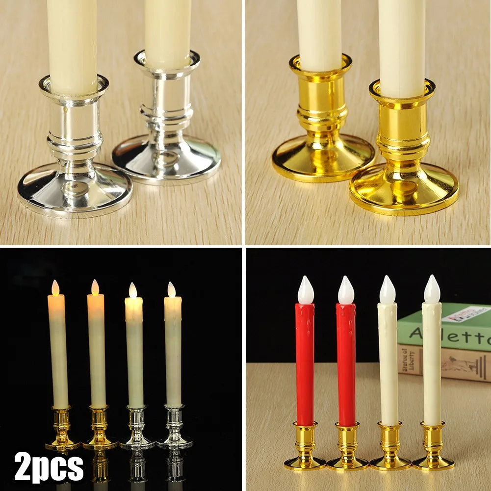 lot de 2 bougeoirs traditionnels pour mariage et dîner - vue 4 sur 7