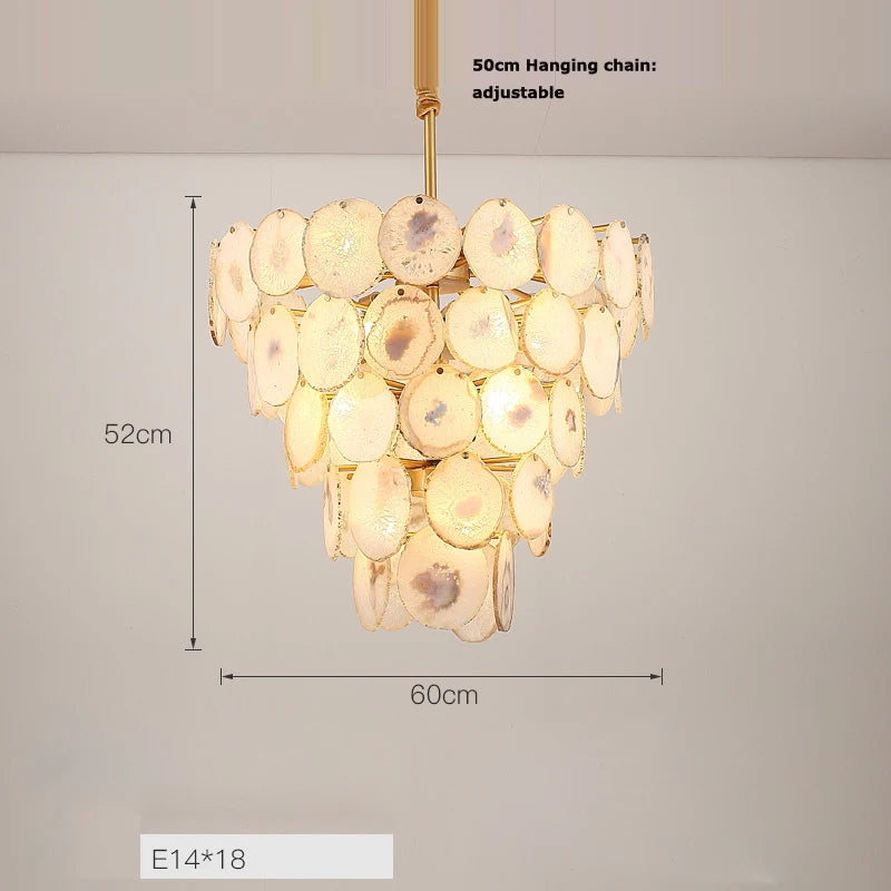 lustre design moderne en agate colorée pour intérieur - vue 11 sur 15