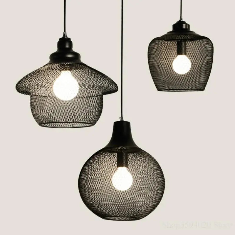 lustre industriel cage à oiseaux style loft rétro en fer minimaliste - vue 2 sur 17