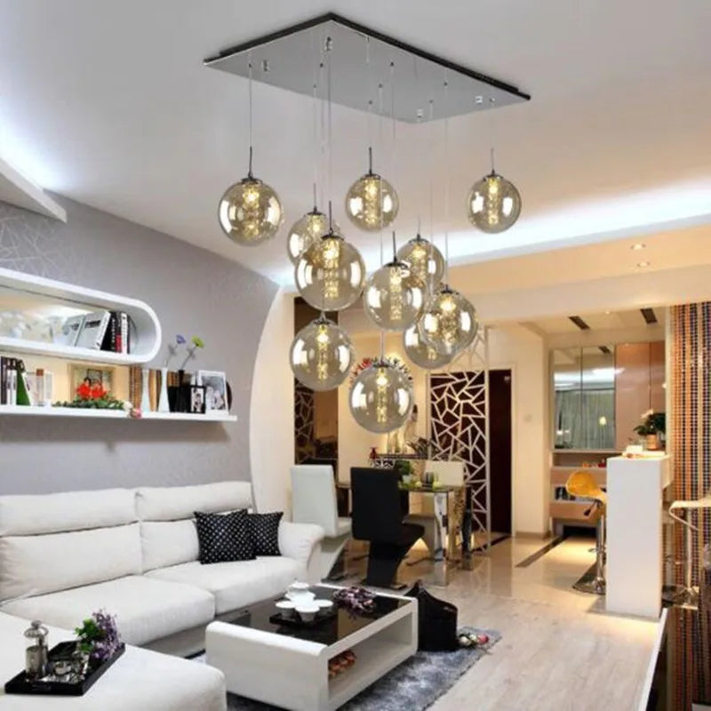 suspension en verre design pour escalier moderne à LED - vue 6 sur 17