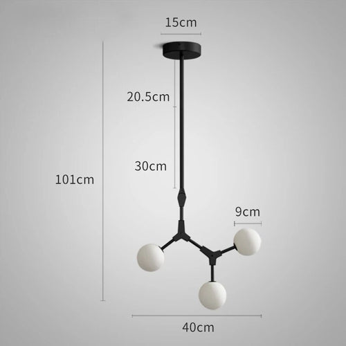 Suspension verre laiteux nordique postmoderne - vue 14 sur 18