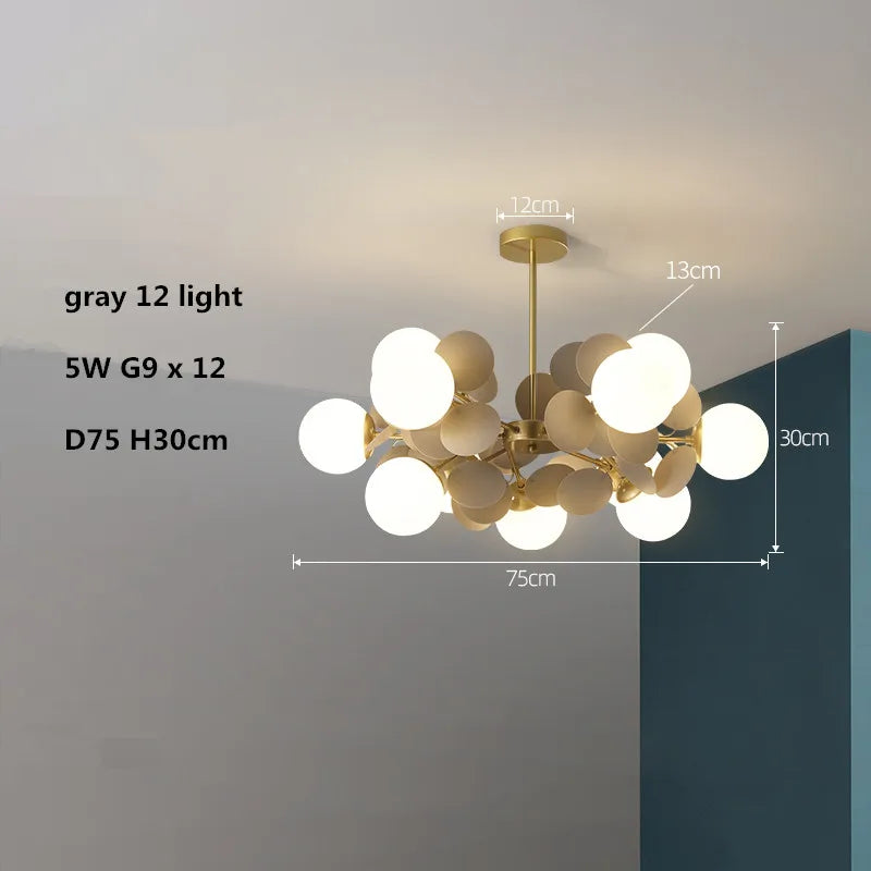 lustre led globe en verre acrylique coloré pour enfants - vue 18 sur 24