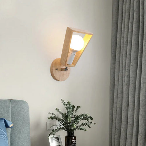 applique murale nordique en bois avec support réglable - vue 2 sur 7