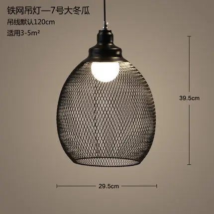 lustre industriel cage à oiseaux style loft rétro en fer minimaliste - vue 12 sur 17