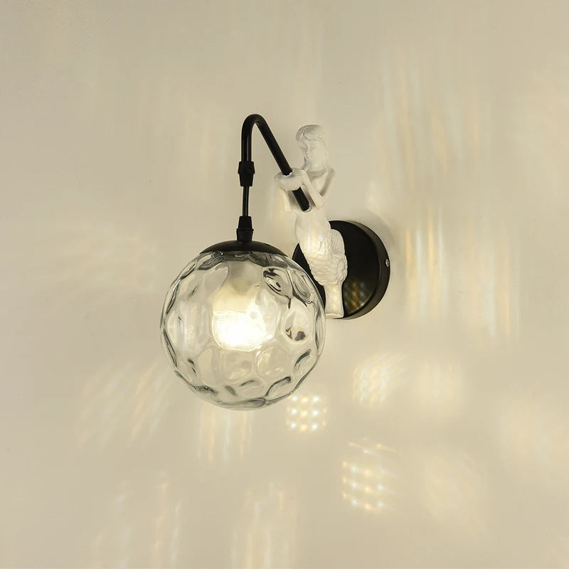 applique murale style européen rétro boules de verre créative bronze doré - vue 6 sur 10