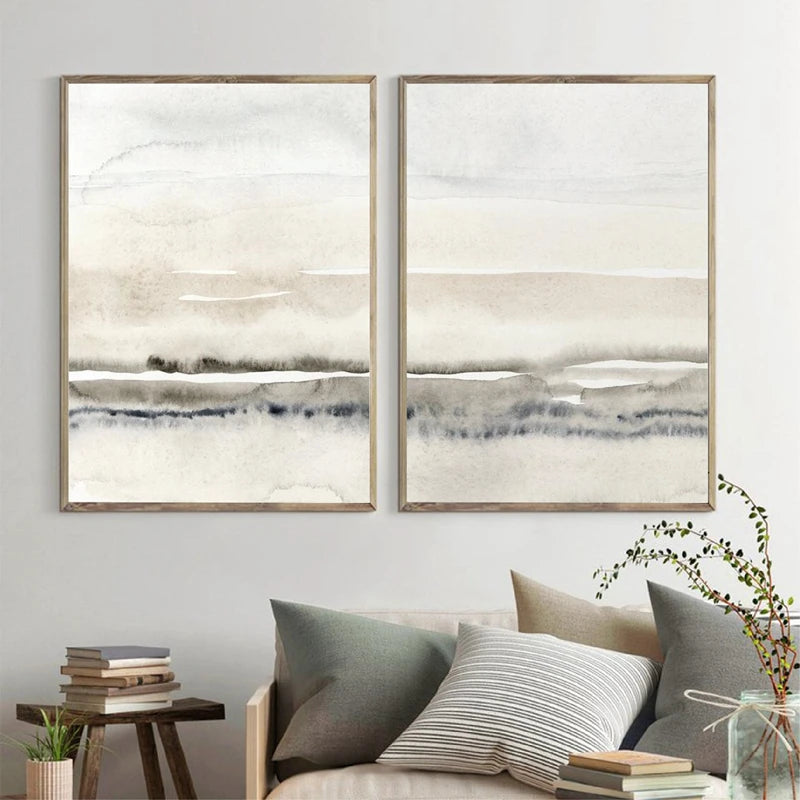 peintures abstraites minimalistes pour décoration murale moderne