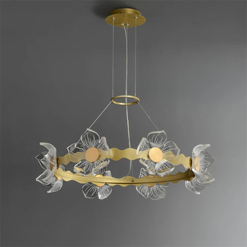 lustre moderne en forme de pétale avec éclairage led - vue 4 sur 7